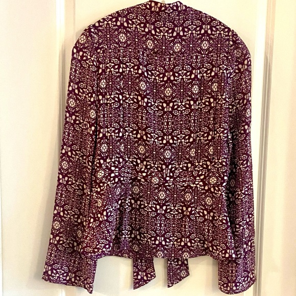 Derek Lam Burgundy and White Patterned Blouse Sz 38 (US 4 appx) - Picture 11 of 12